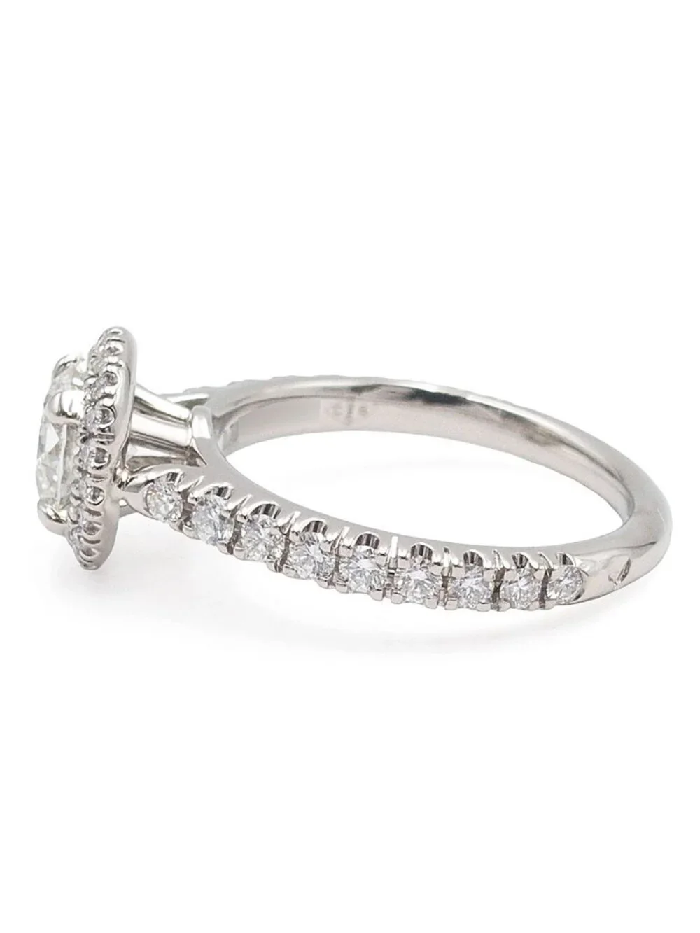 Cartier Destinee Solitaire Ring Platinum Diamond Pave 48